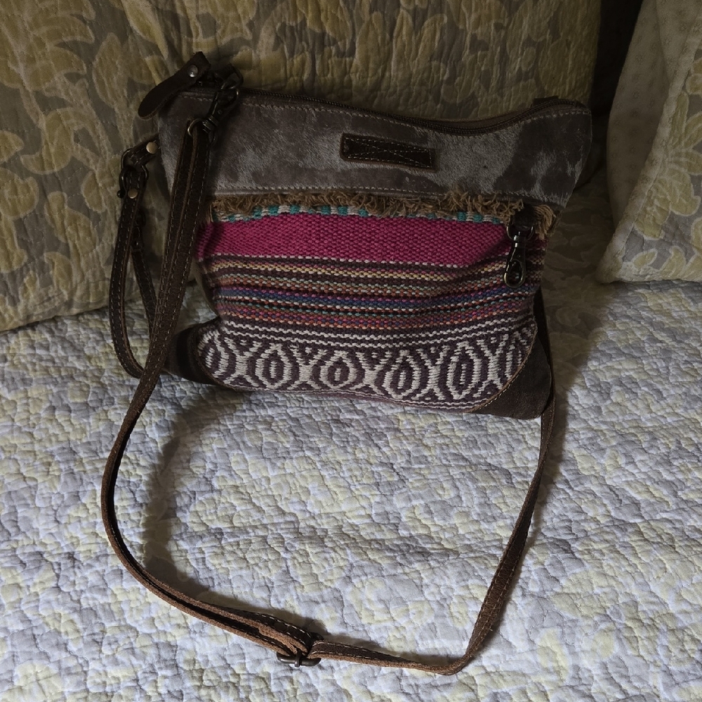 Myra leather canvas Multicolor Patterned Women's Bag